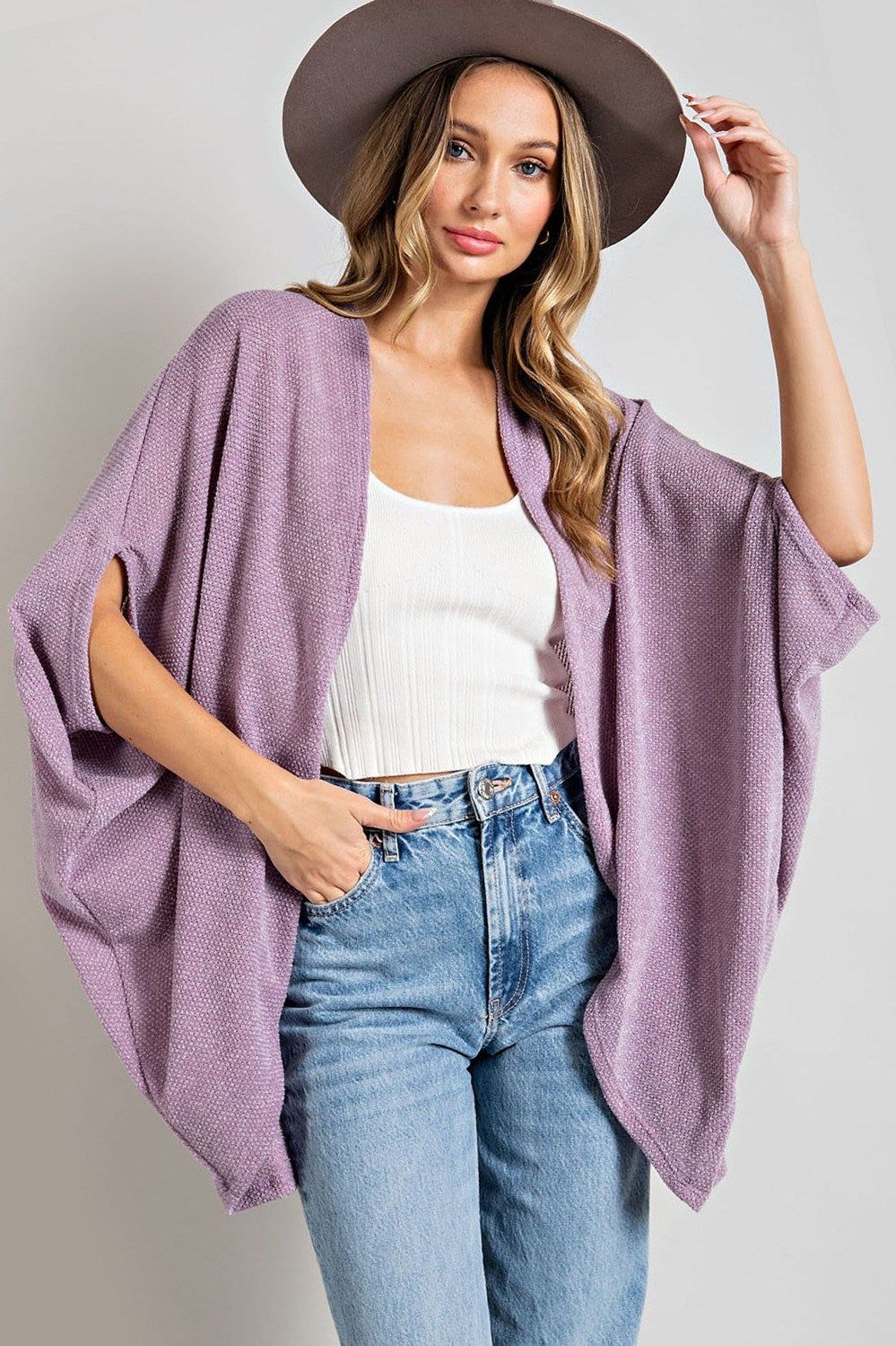 Jenessa Open Front Dolman Cardigan