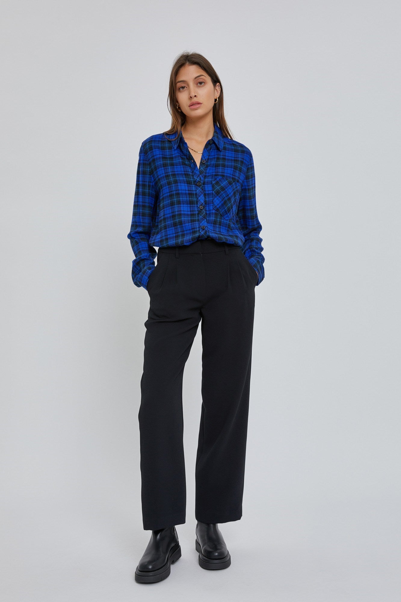 Chrissy Plaid Button Up