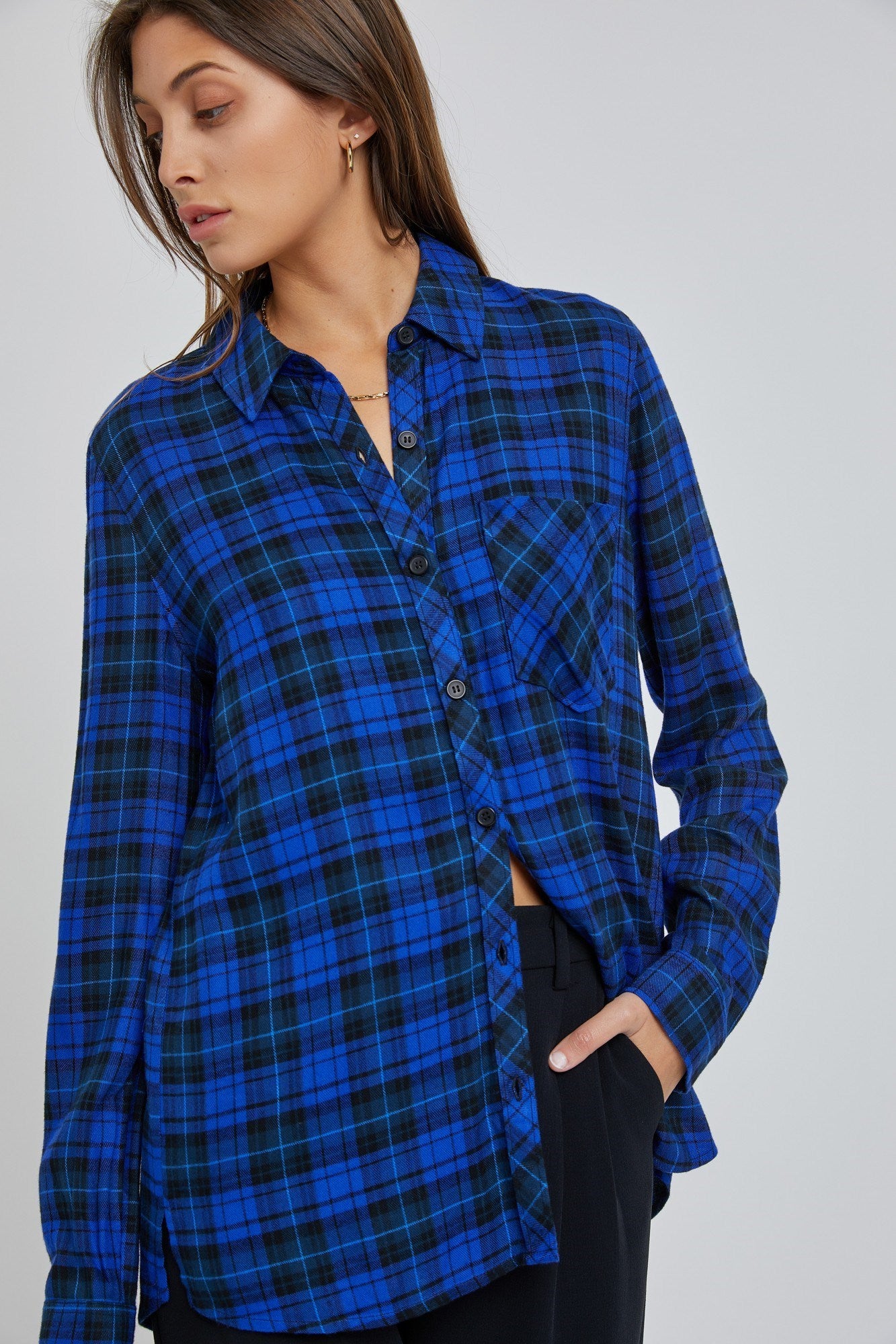 Chrissy Plaid Button Up