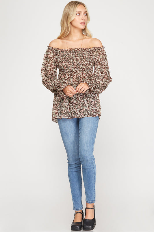 Jenel Off Shoulder Floral Top