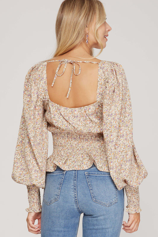 Tina Tie-Back Puff Sleeve Top