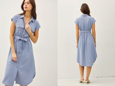 Seline Button up Midi-Dress