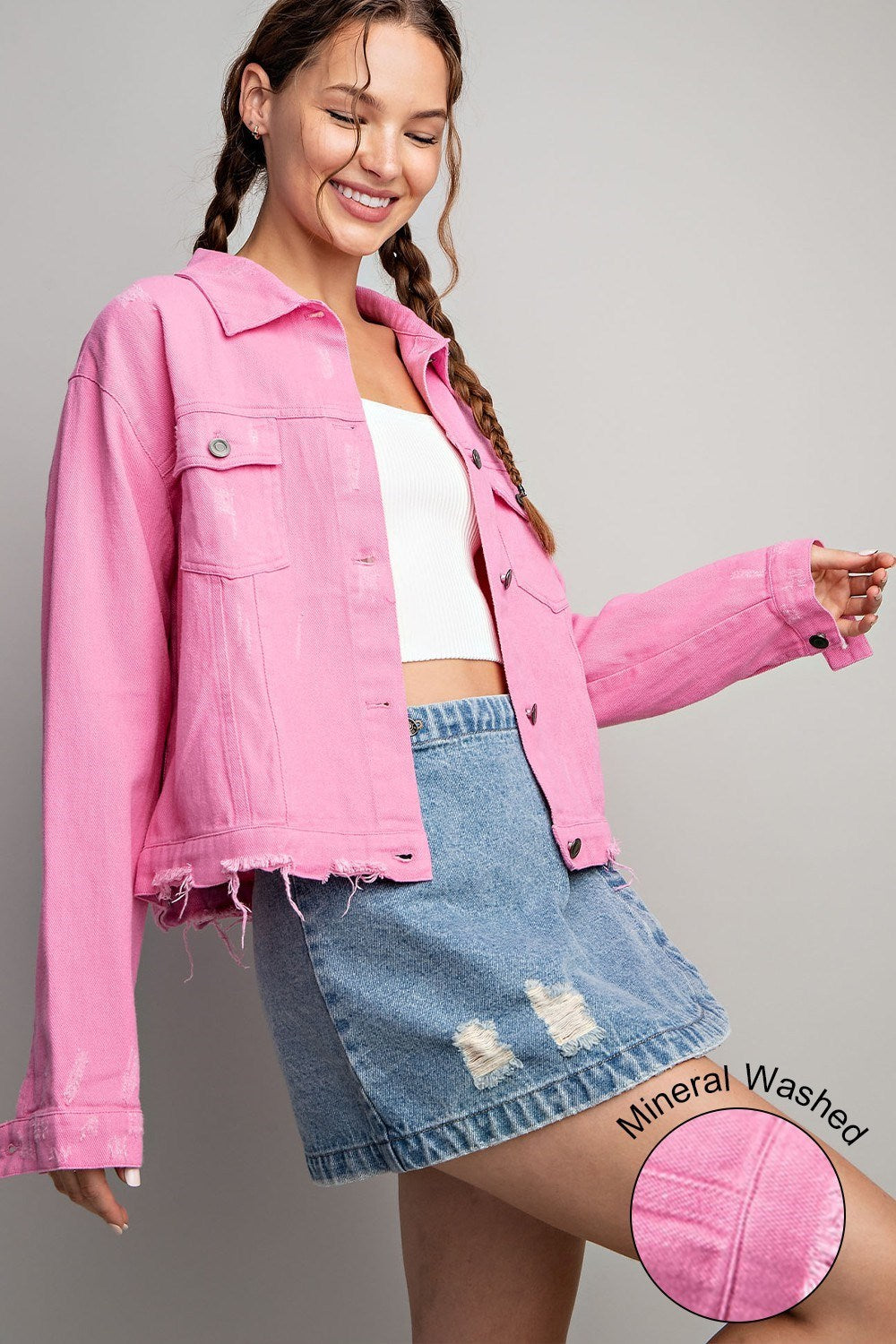 Cotton Candy Distressed Jacket