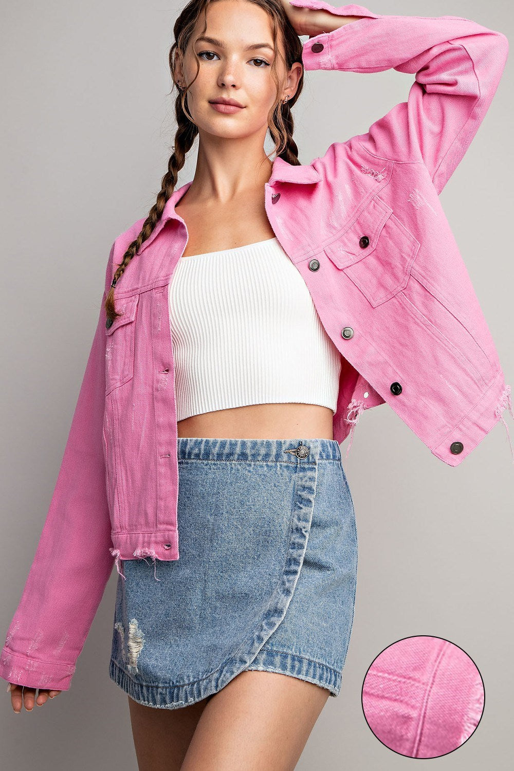 Cotton Candy Distressed Jacket
