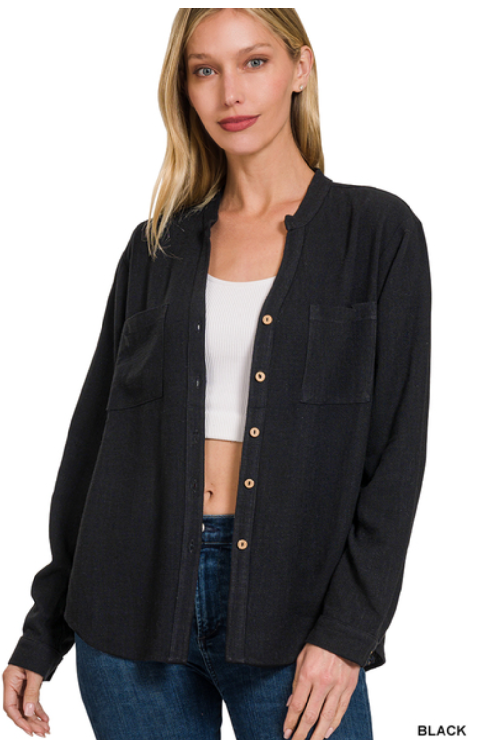 Laura Button Down Linen Top