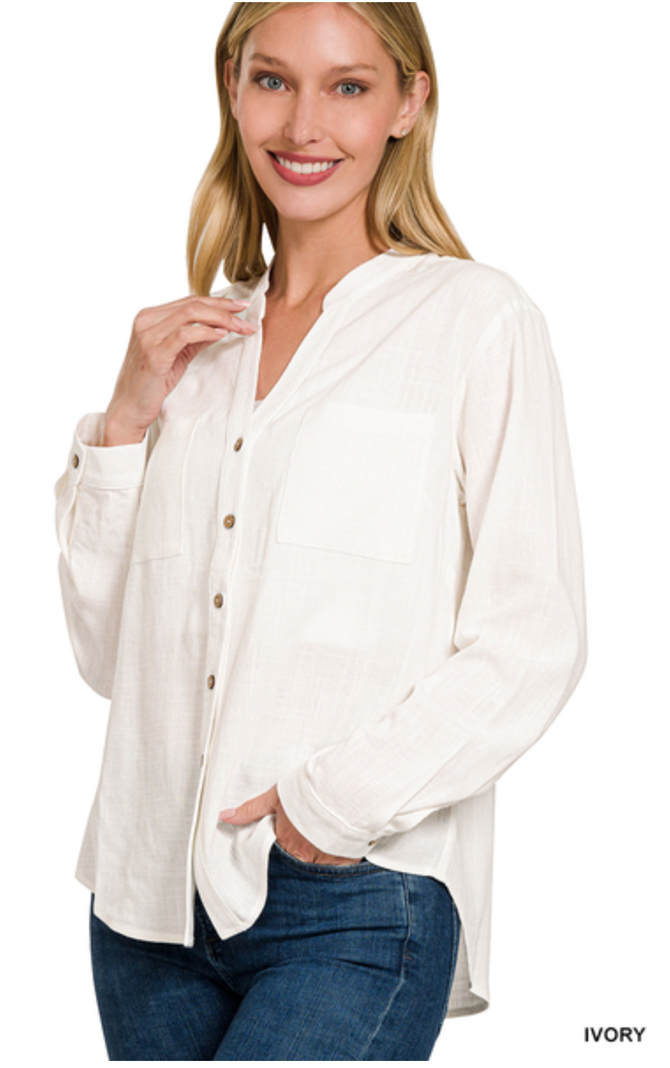 Laura Button Down Linen Top