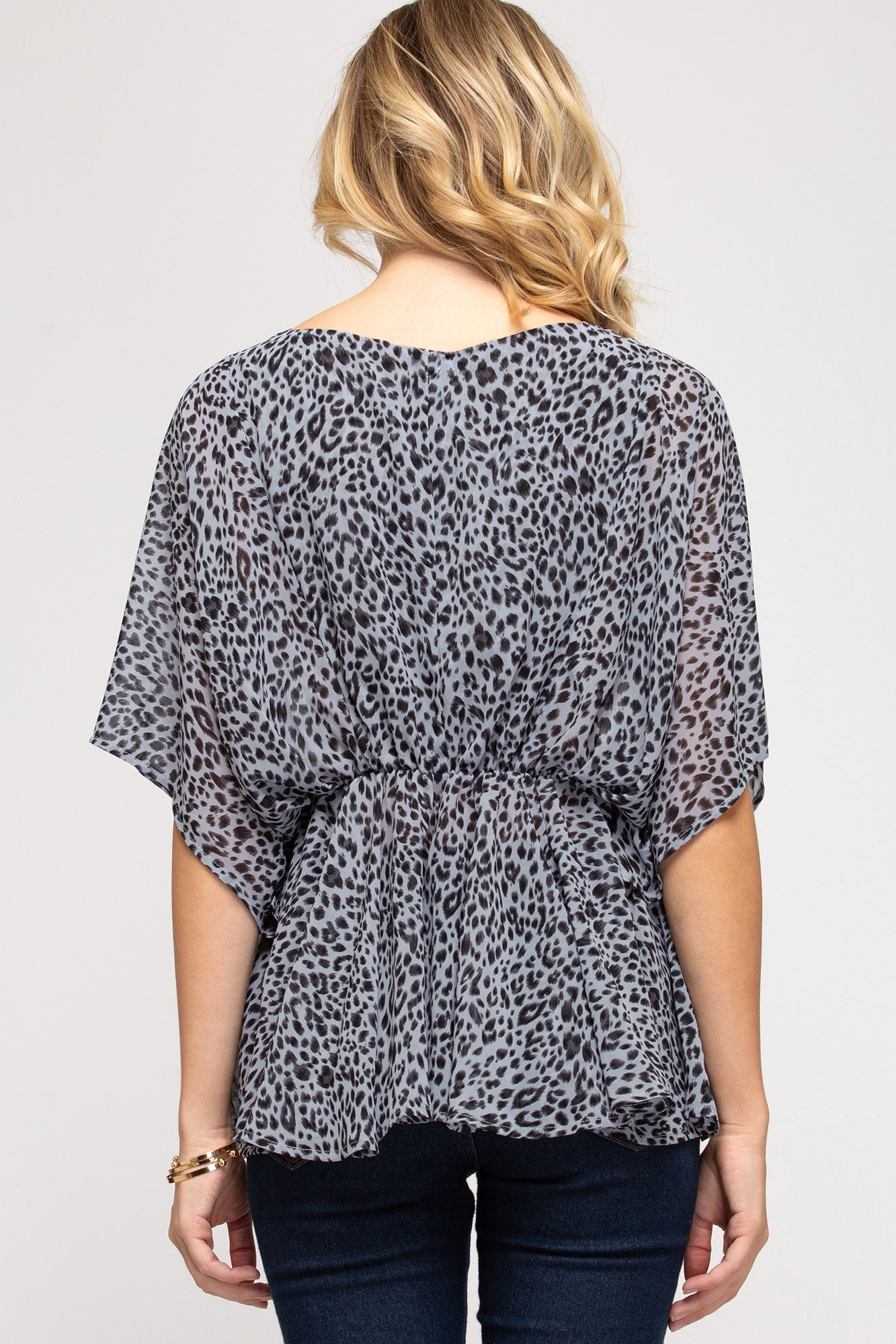 Maya Leopard Drop Shoulder Top