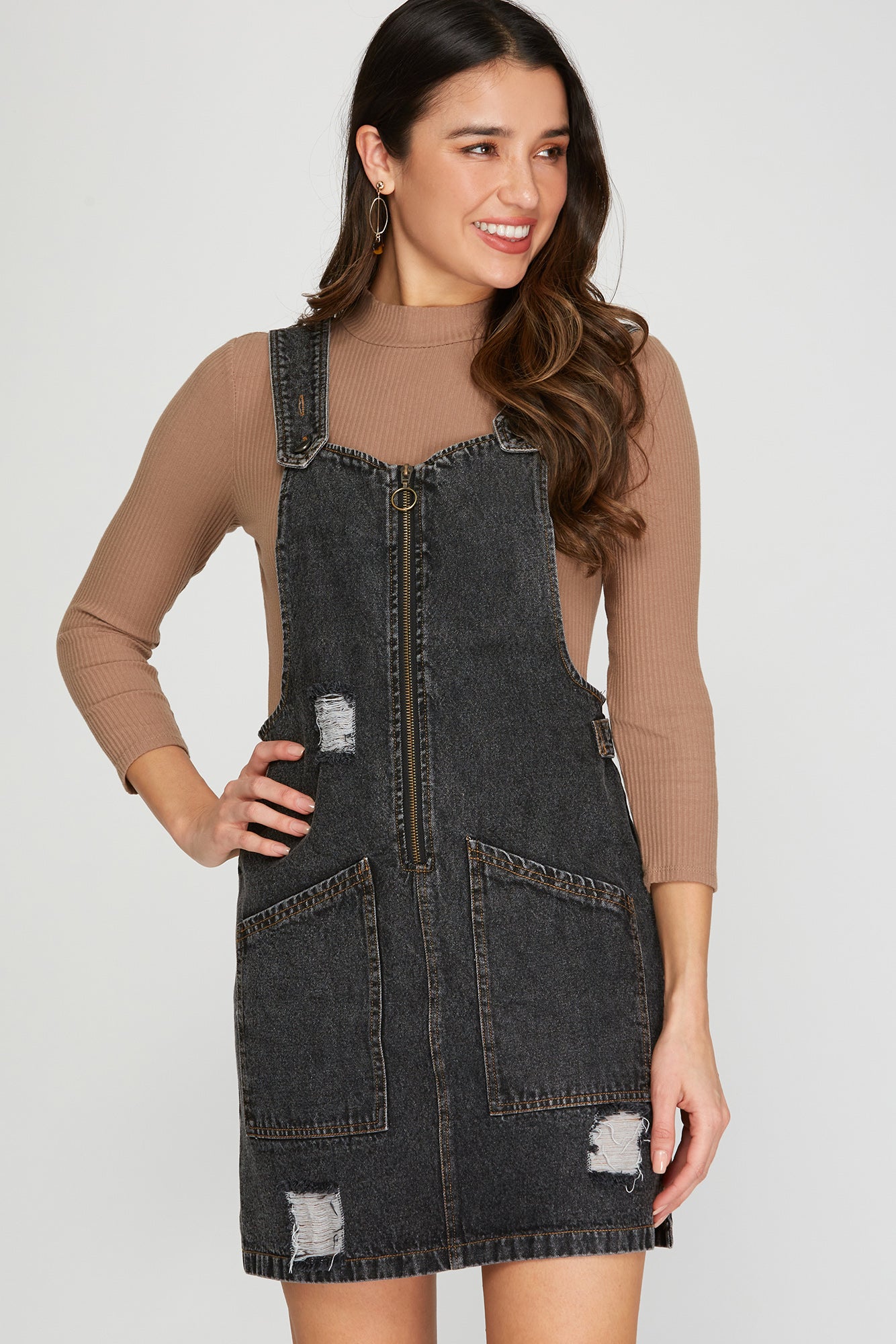 Kylie Denim Overall Dress