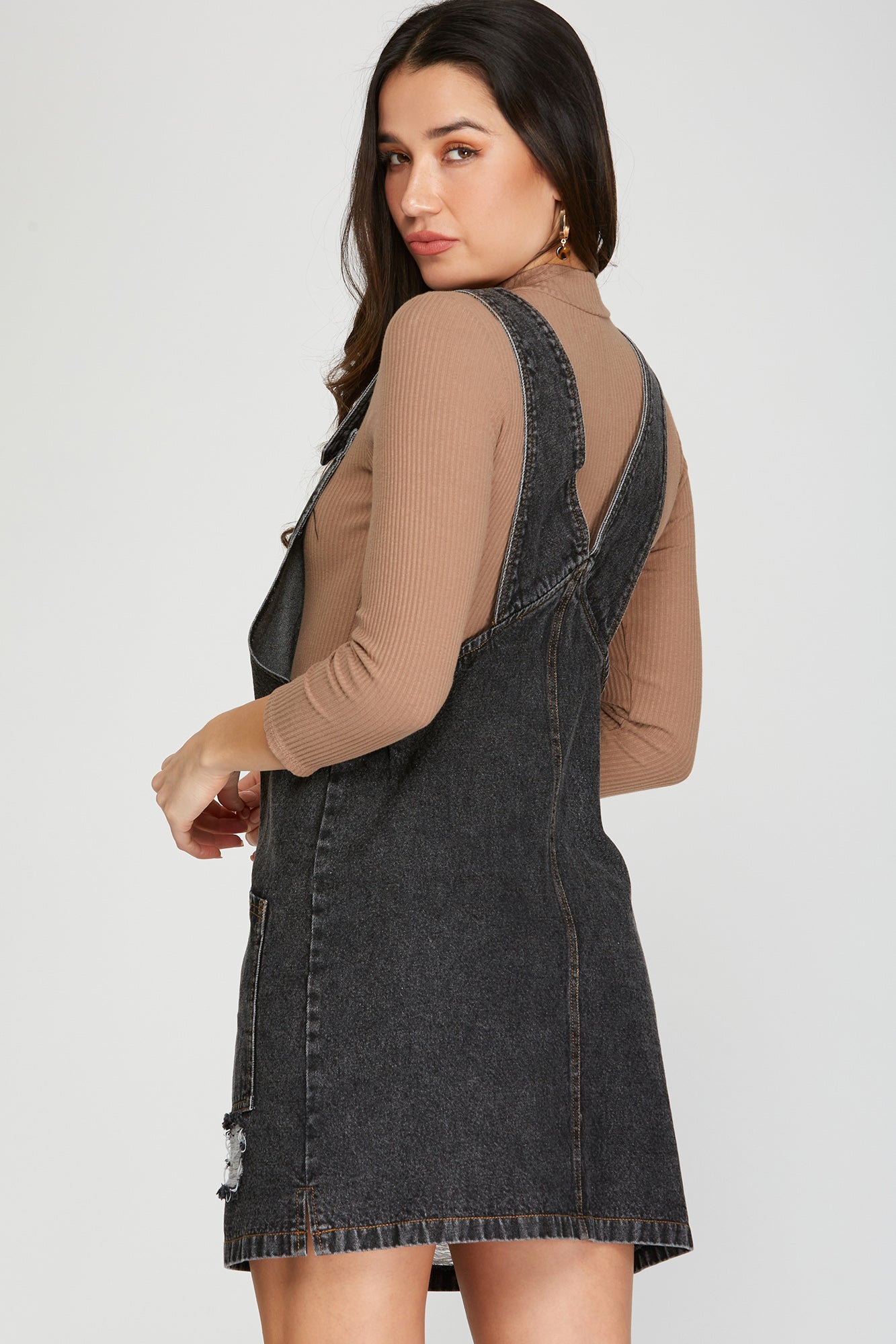 Kylie Denim Overall Dress