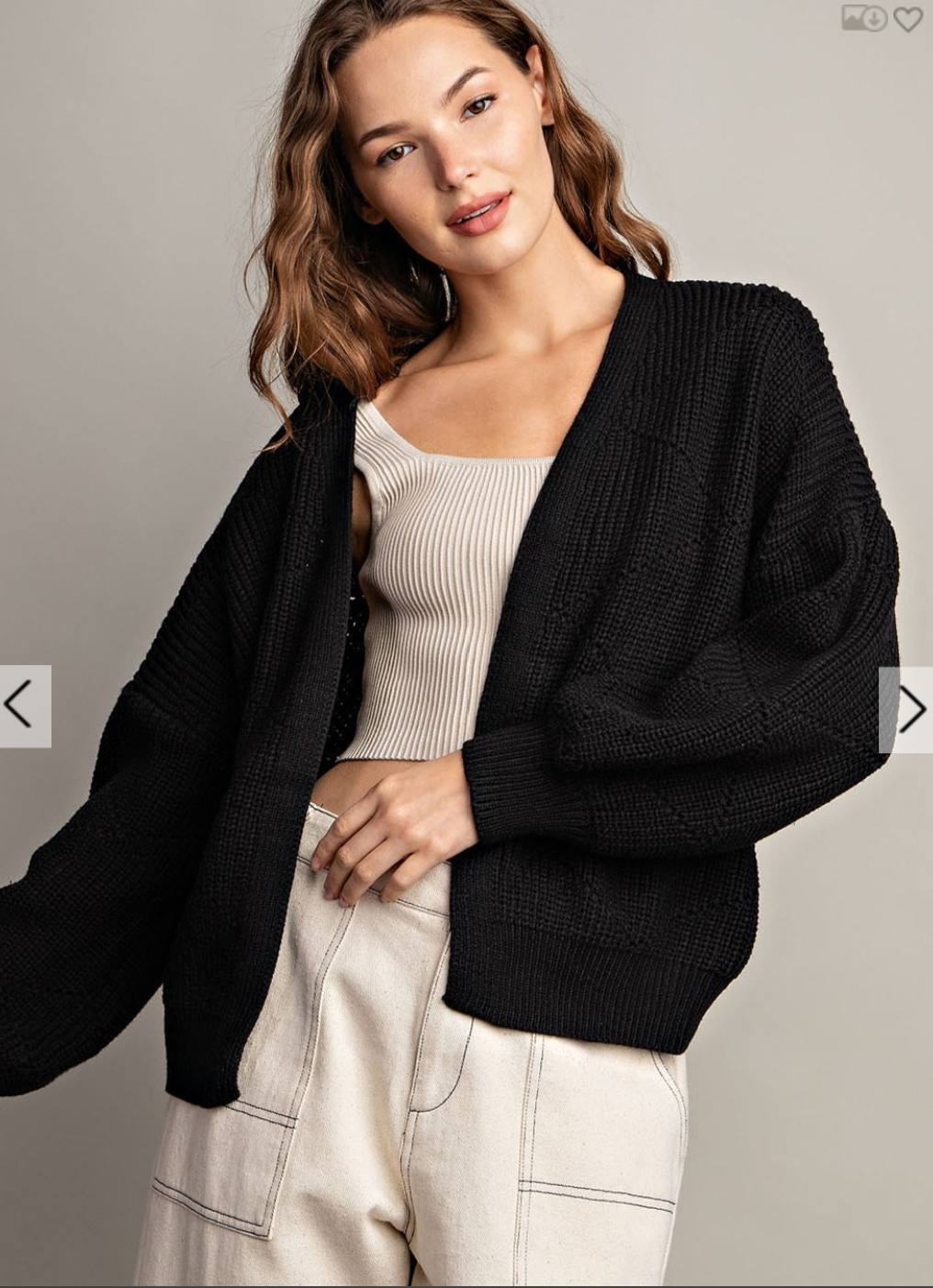 Rosanna Black Balloon Sleeve Cardigan