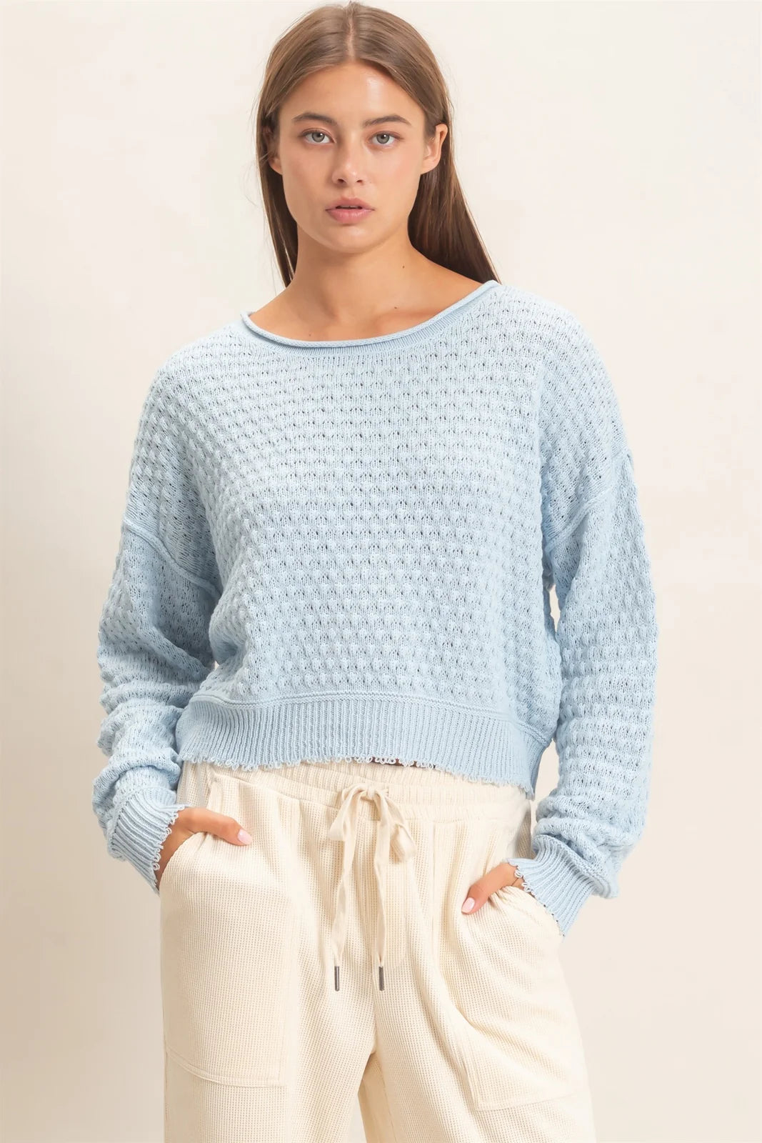 Bianca Boatneck Textured Sweater