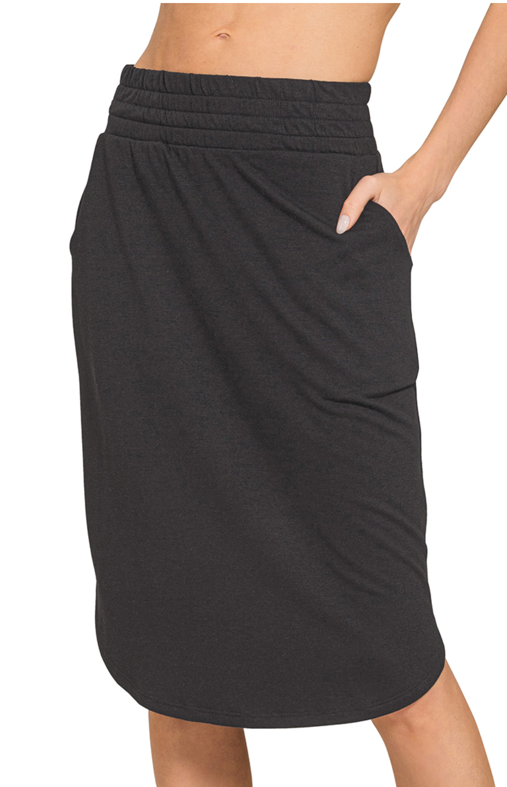 Elastic Waist Tulip Hem Skirt