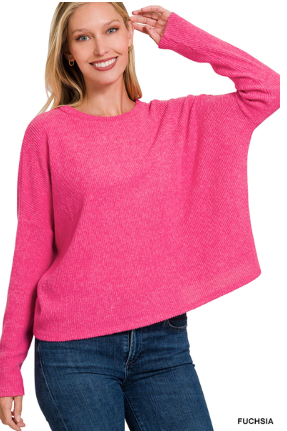 Brooke Long Sleeve Ribbed Dolman