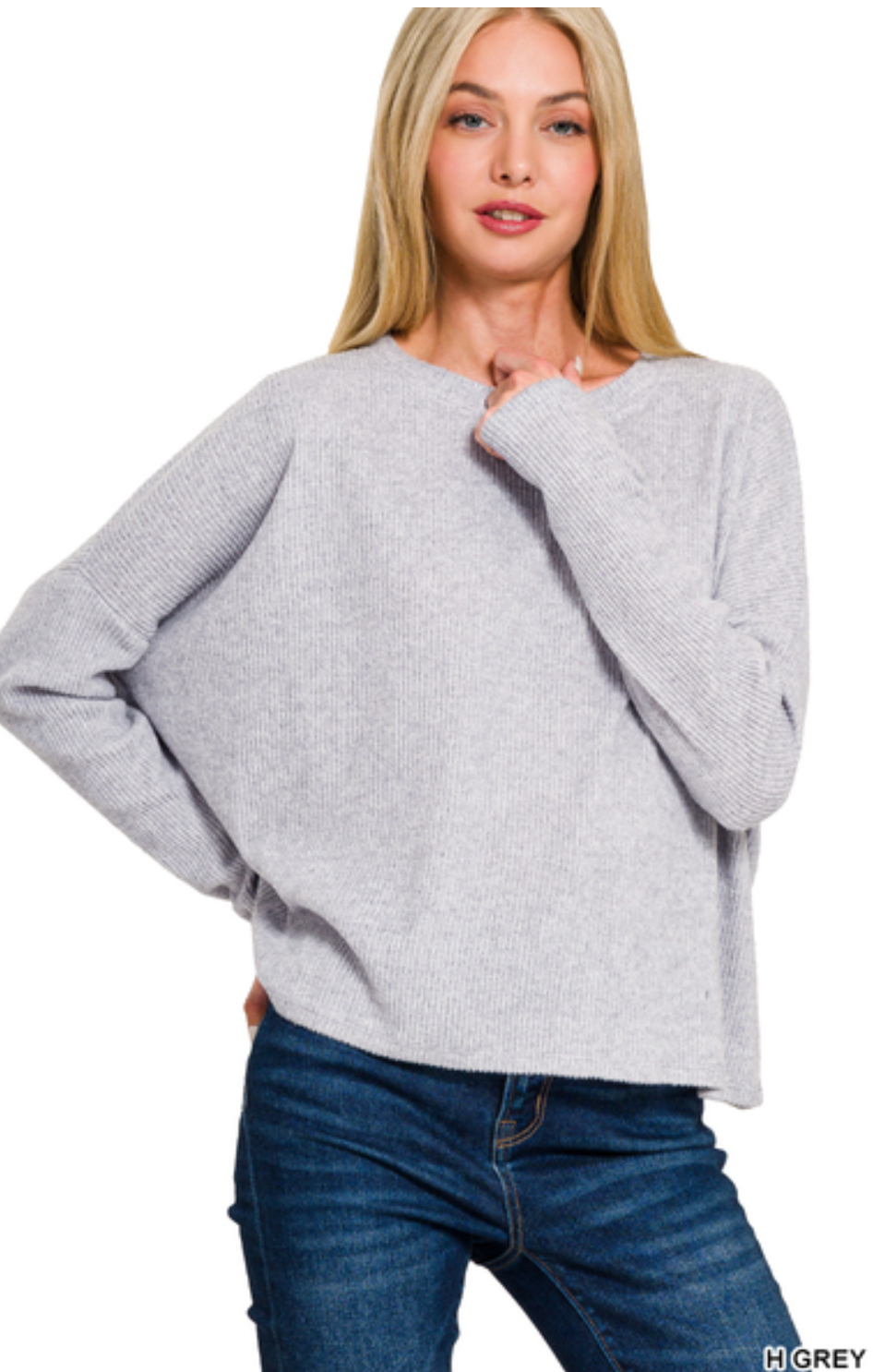 Brooke Long Sleeve Ribbed Dolman