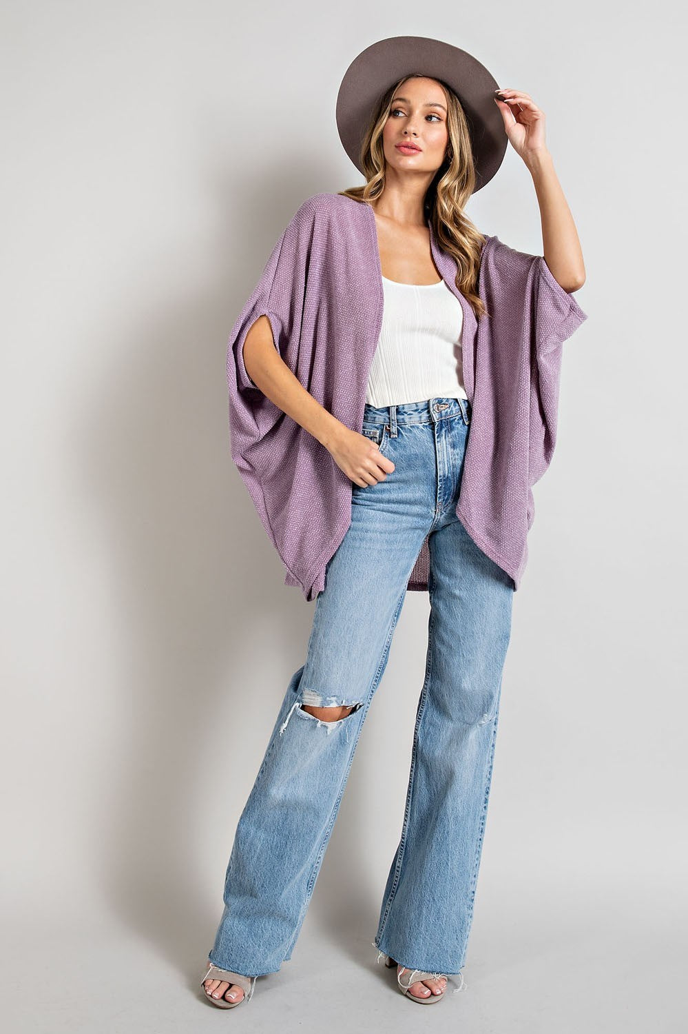 Jenessa Open Front Dolman Cardigan