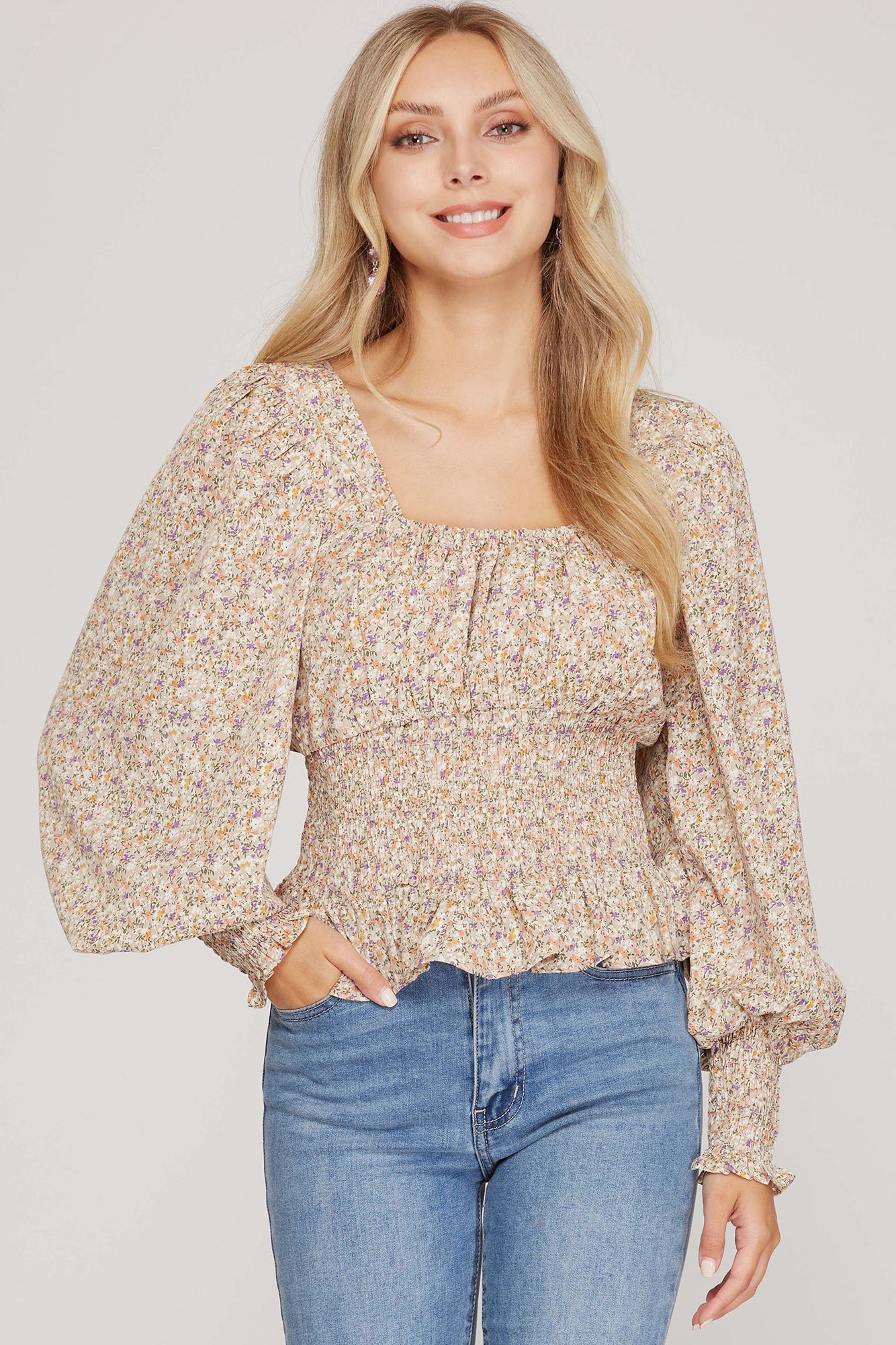 Tina Tie-Back Puff Sleeve Top