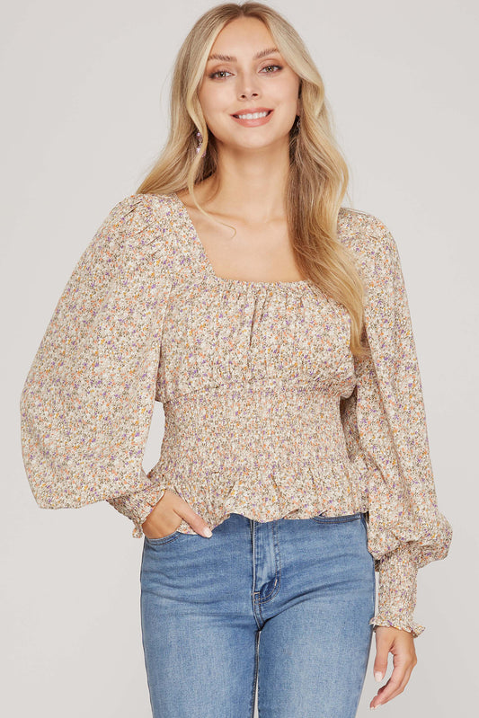 Tina Tie-Back Puff Sleeve Top