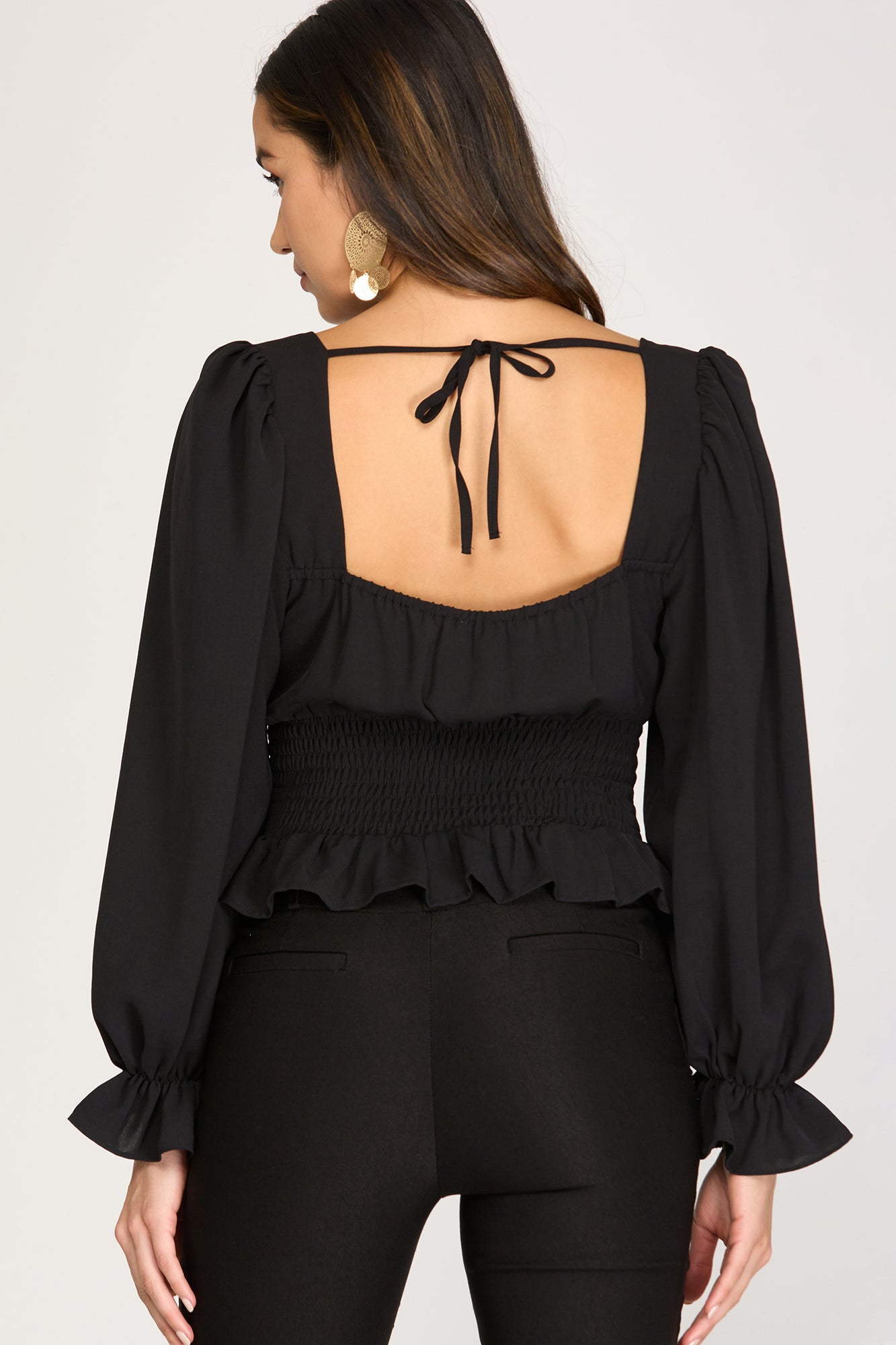 Angie "Night Out" Smocked Waist Top