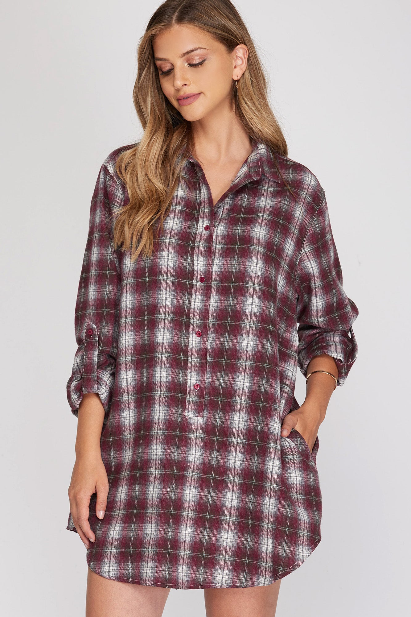 Plaid Shirt Dress