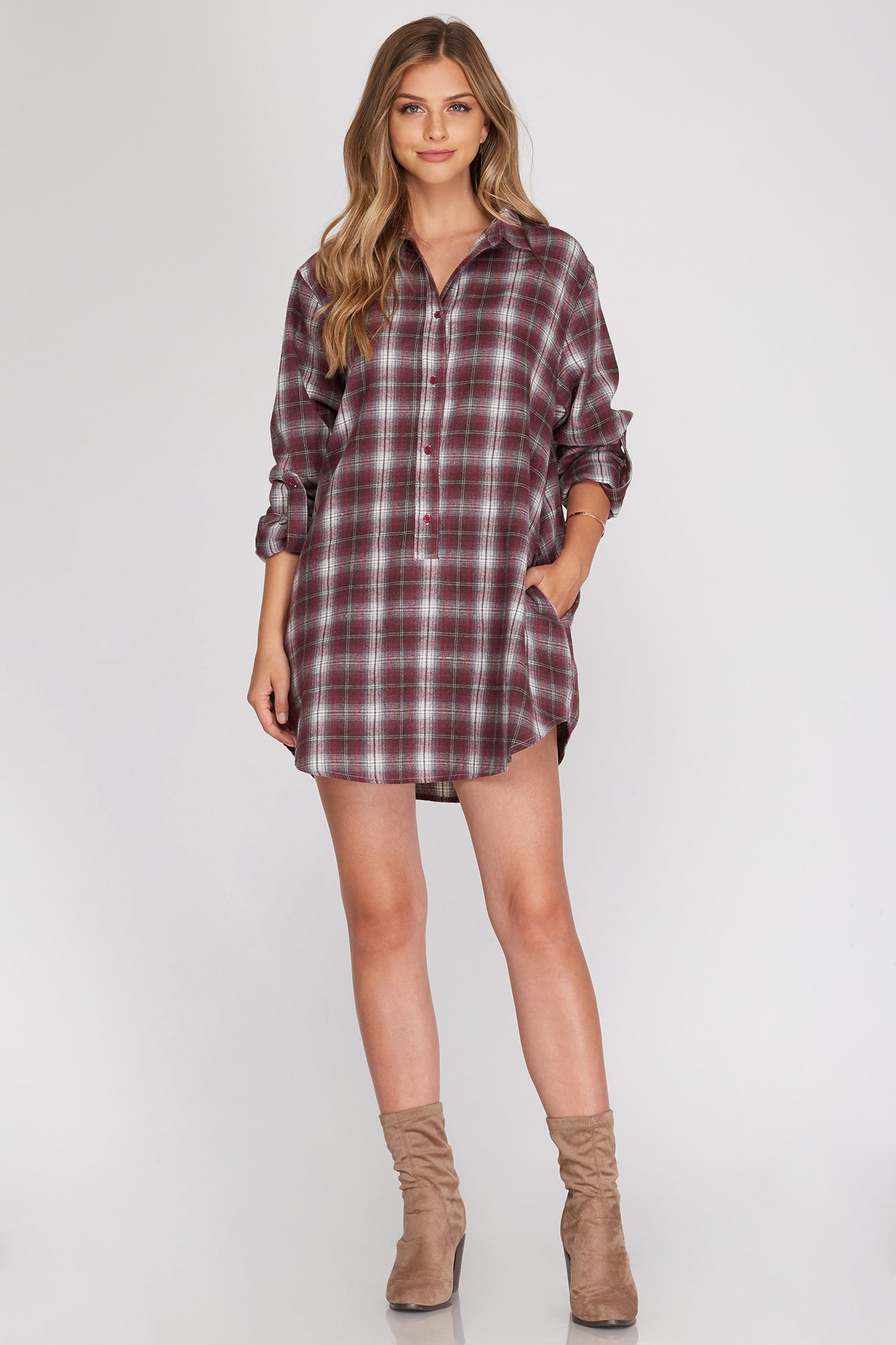 Plaid Shirt Dress