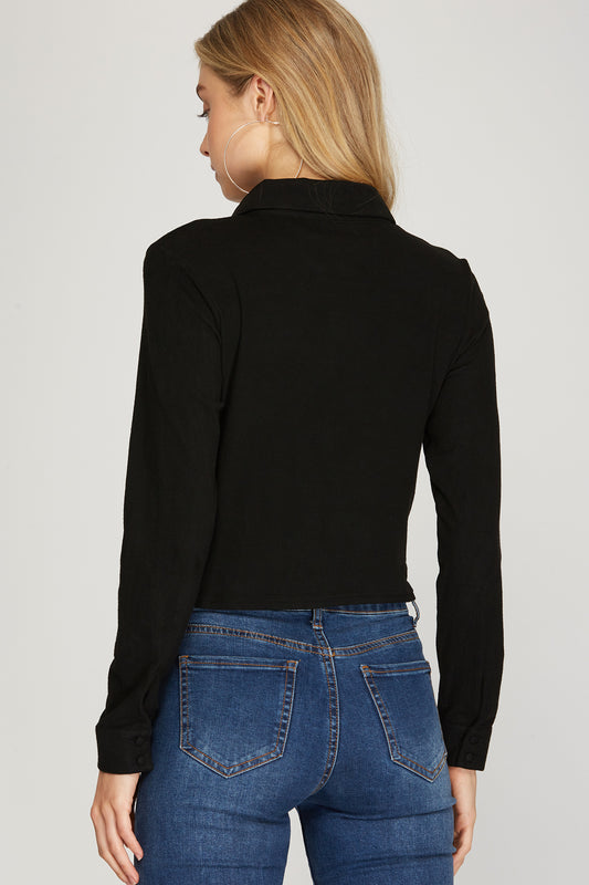 Diane Button down Shirred Top