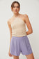 Chambray Pleated Shorts
