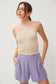 Chambray Pleated Shorts