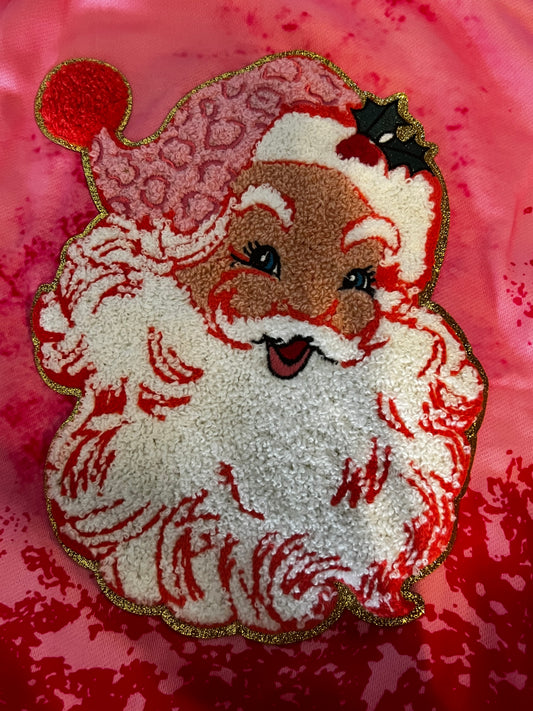 Vintage pink Santa crew neck