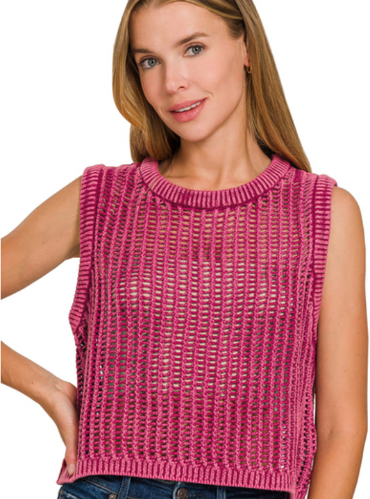Fiona Fishnet Sweater Vest