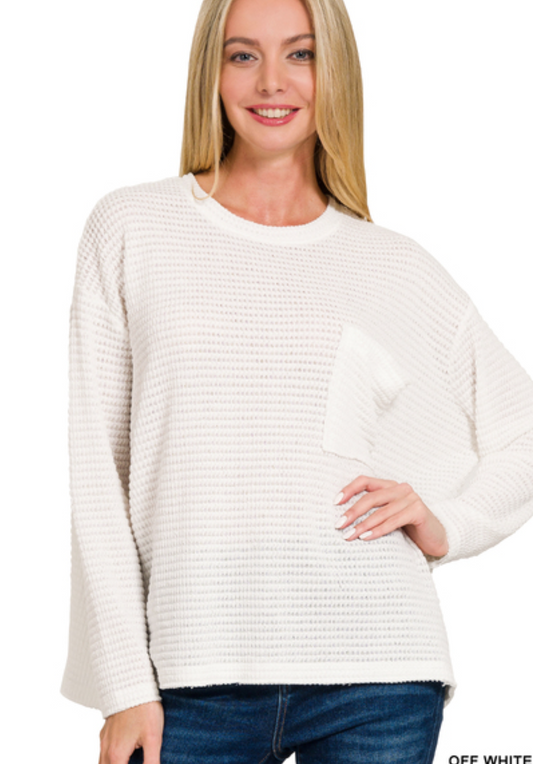 Jeni Drop Shoulder Jacquard Top