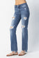 Judy Blue Destroyed Straight Mid-Rise Jeans