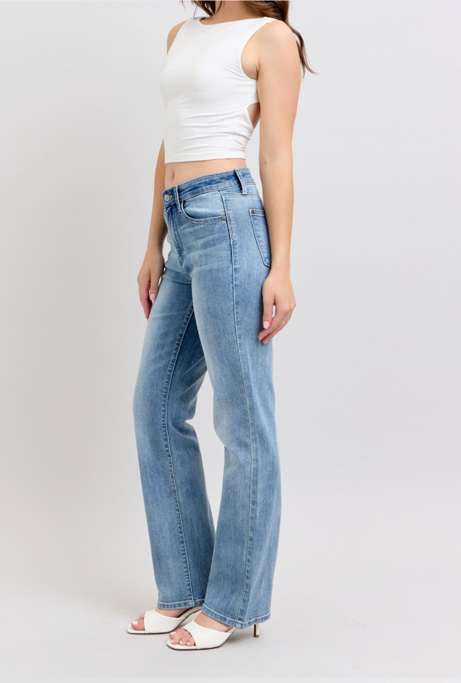 Judy Blue High-Waist Non-Distressed Dad Jeans