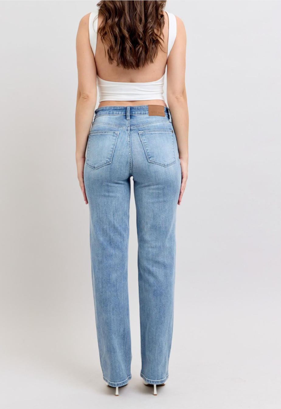 Judy Blue High-Waist Non-Distressed Dad Jeans