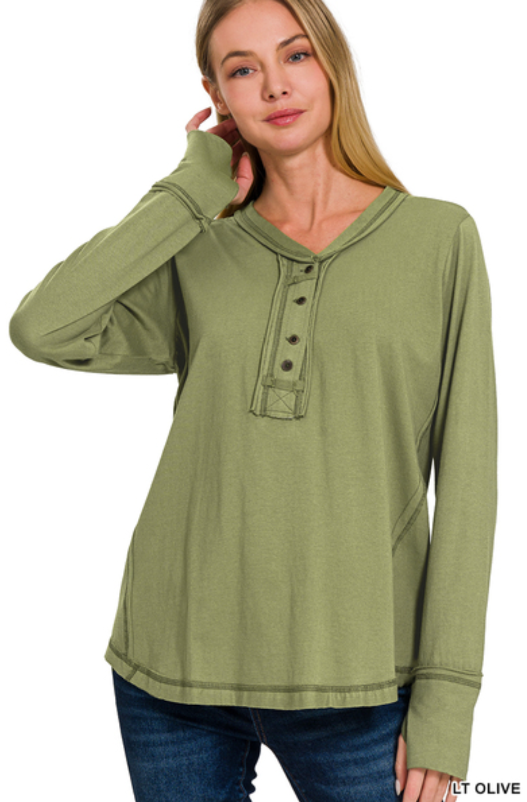 Zaria Henley Long Sleeve