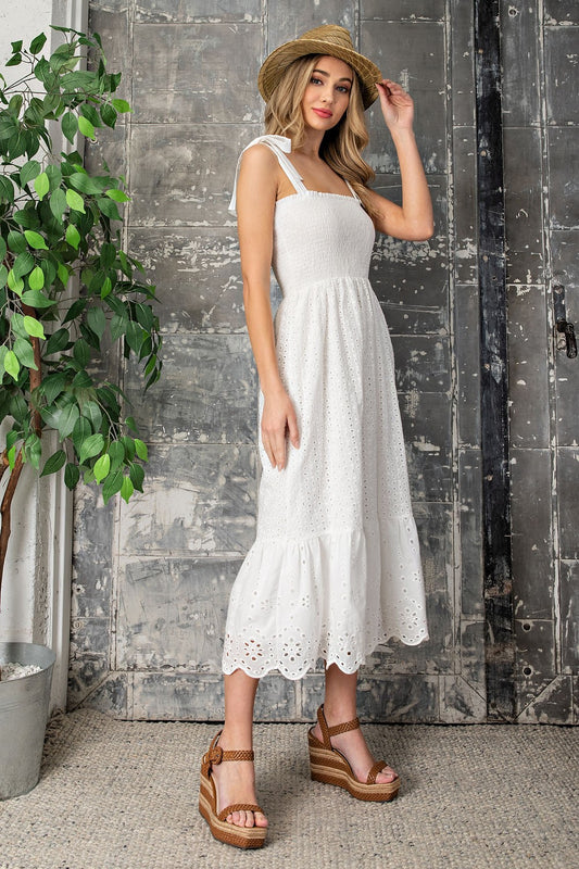 Eileen Eyelet Midi Dress