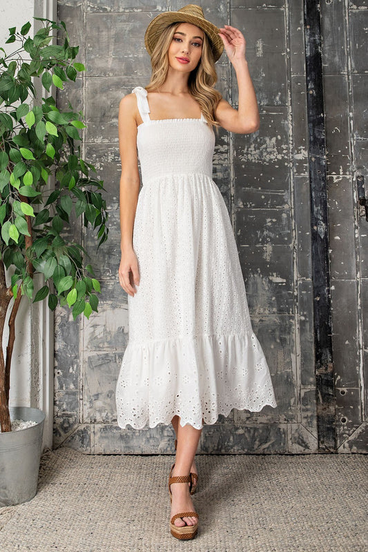 Eileen Eyelet Midi Dress