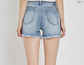 Risen Light Wash High Waist Distressed Shorts