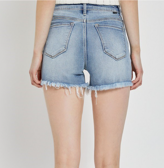 Risen High-Rise Distressed Shorts