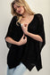 Black Pointelle Ribbed Knit Kimono Cardi