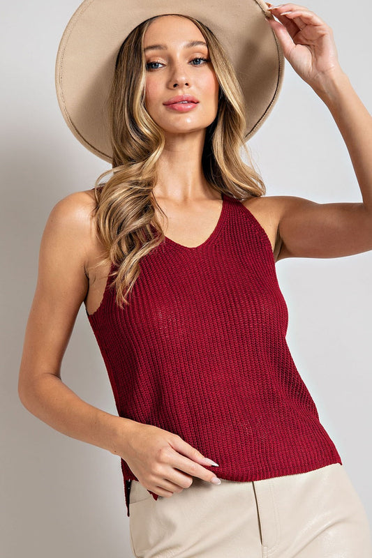 Veronica V-neck Knit Tank