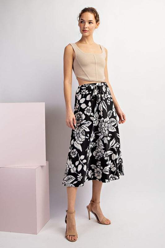 Cecilia Satin Midi Skirt