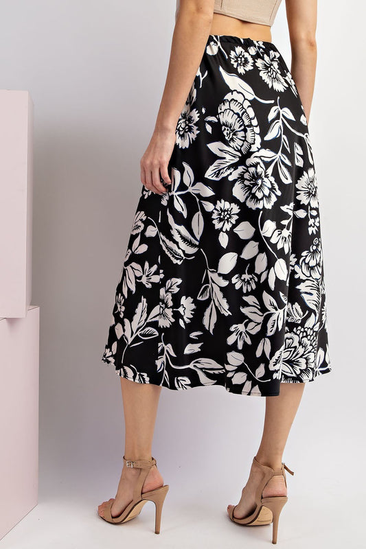 Cecilia Satin Midi Skirt