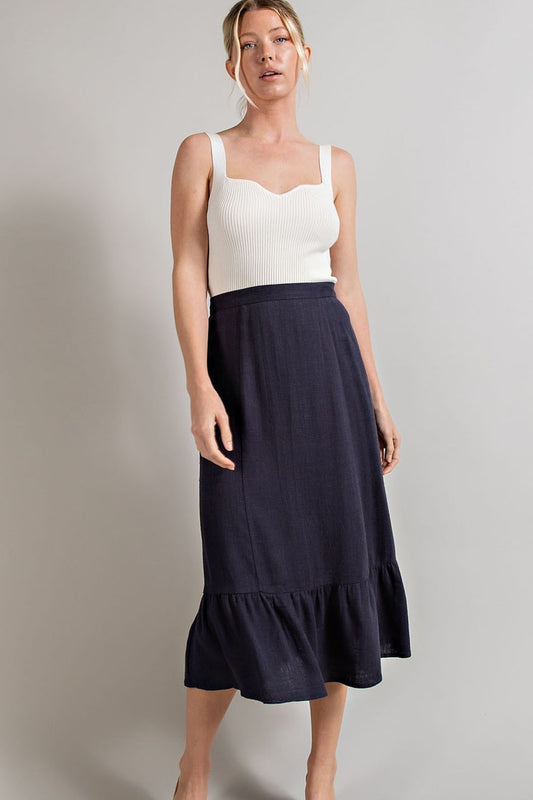 Tracy LINEN TIERED MIDI SKIRT