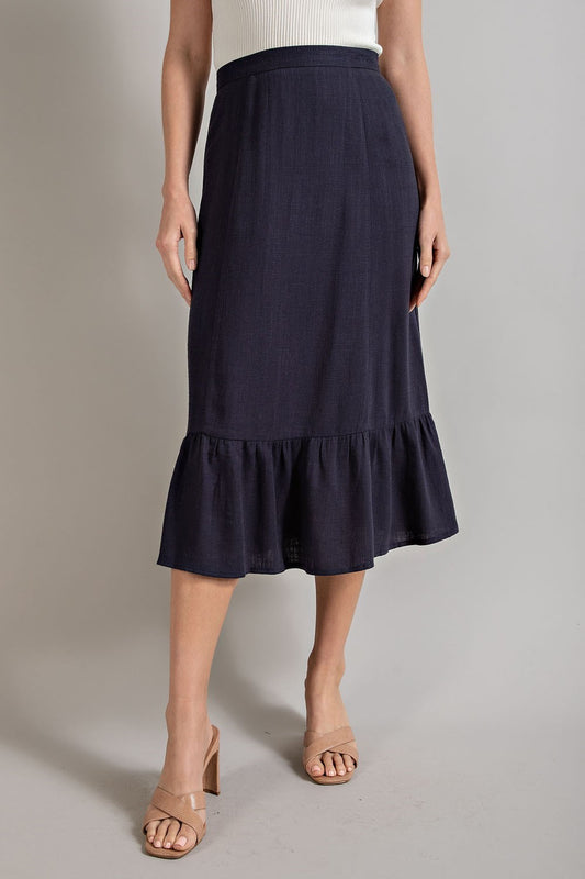 Tracy LINEN TIERED MIDI SKIRT