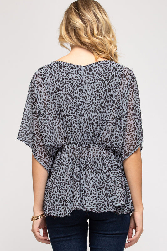 Maya Leopard Drop Shoulder Top