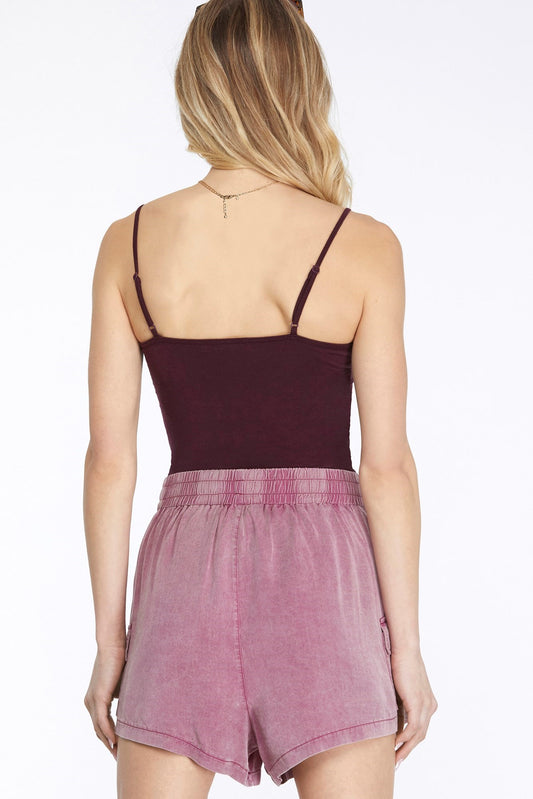 Mauve Tie-Waist Shorts