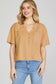 Shandra Short-Sleeve Button front Pocket Tee