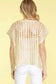 Metallic Thread Crochet Knit Sweater Top