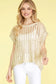 Metallic Thread Crochet Knit Sweater Top