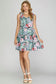 Bianca Bow Shoulder Tropical Chambray Dress